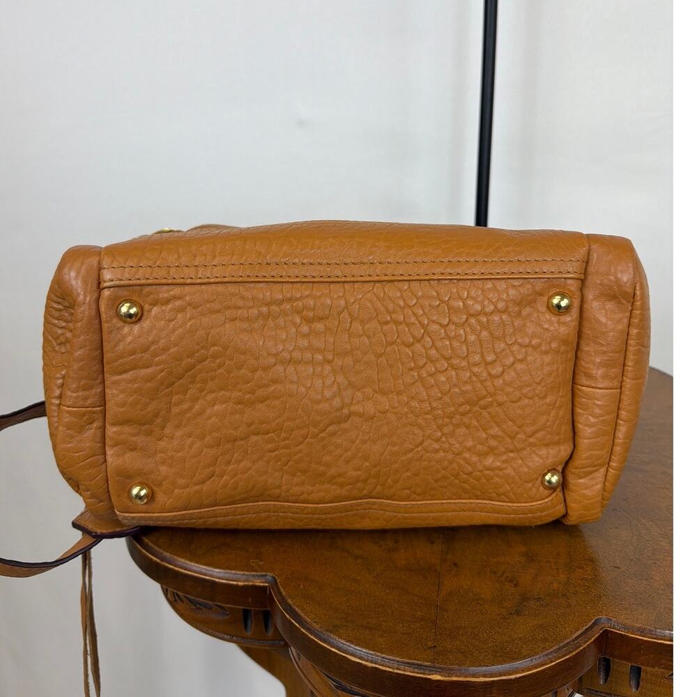 Aimee Kestenberg Caramel Brown Double Zip Leather Satchel Crossbody Handbag - Picture 6 of 12